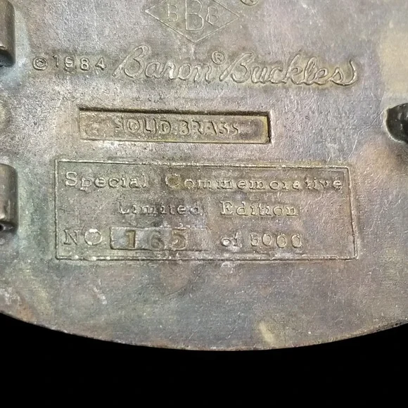 American Aviation 1984 Commemorative Solid Brass Belt Buckle Baron Buckles USA